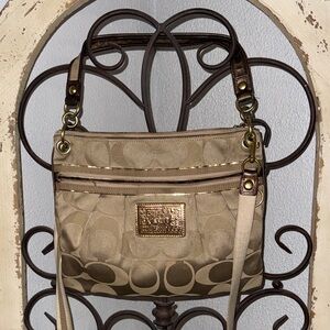Coach Beige and Brown Crossbody Bag